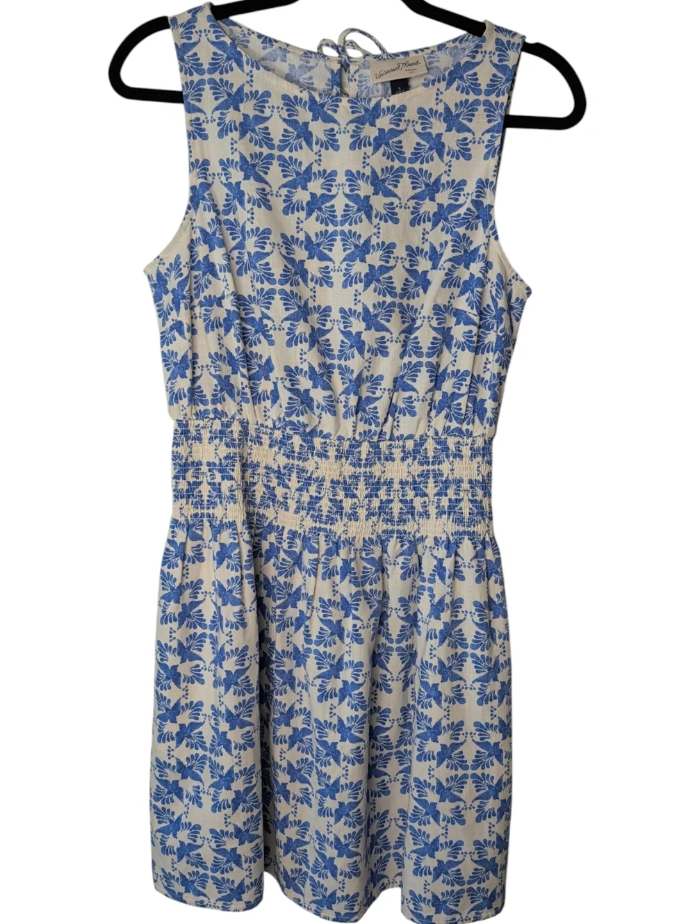 Universal Threads Blue Floral Sleeveless Smocked Waist Dress - Picture 2 of 9